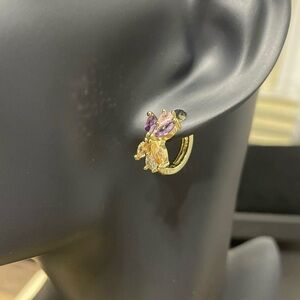 Long Flower Multi Earrings / Flor Largo Diseño Aro Aretes